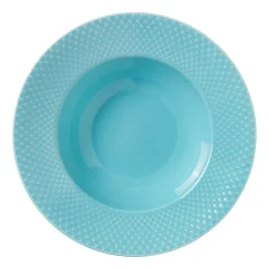 Lyngby Porcelæn Rhombe deep plate Ø24.5 cm, Turquoise Online