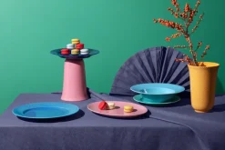 Lyngby Porcelæn Rhombe deep plate Ø24.5 cm, Turquoise Online
