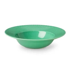 Lyngby Porcelæn Rhombe deep plate , 24.5 cm Green