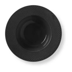 Lyngby Porcelæn Rhombe Earth deep plate Ø24.5 cm, Slate Grey