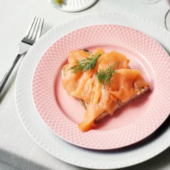 Lyngby Porcelæn Rhombe plate , 21 cm Pink New