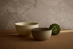 Lyngby Porcelæn Rhombe serving bowl Ø22 cm, Marble White Outlet