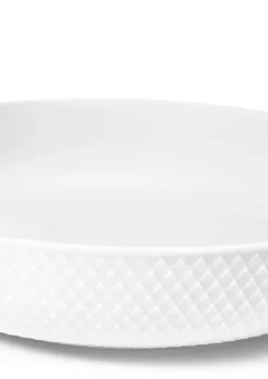 Lyngby Porcelæn Rhombe serving bowl Ø28 cm, White Outlet