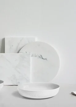 Lyngby Porcelæn Rhombe serving bowl Ø28 cm, White Outlet