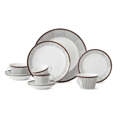 Gustavsbergs Porslinsfabrik Ribb plate, Ø 22 cm BrownWhite Discount