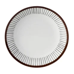 Gustavsbergs Porslinsfabrik Ribb plate, Ø 18 cm BrownWhite New