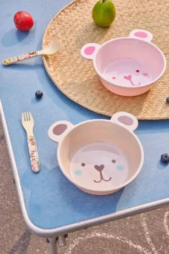 RICE bear-shaped melamine bowl 50 cl, Pink Hot