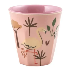 RICE children's cup melamine, Jungle Animal Pink Clearance