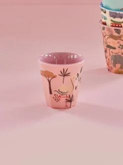 RICE children's cup melamine, Jungle Animal Pink Clearance