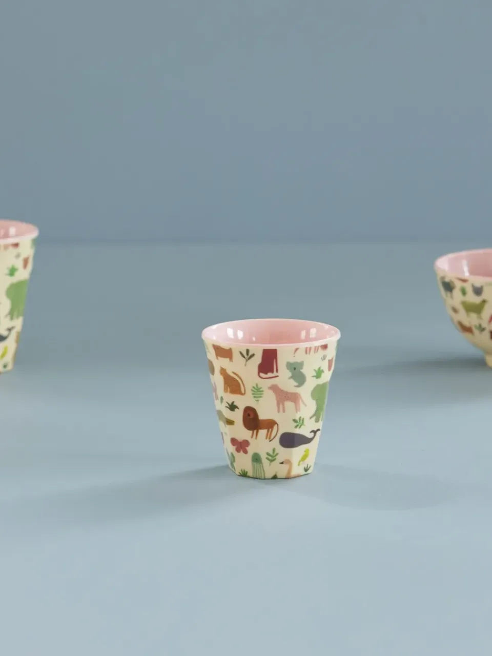 RICE children's cup melamine, Sweet Jungle Print-Soft Pink Clearance