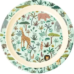 RICE children's plate Jungle animals, -multi Green Best