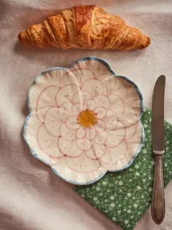 RICE Flower plate Ø19.5 cm, border Blue Best