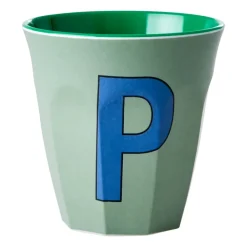 RICE melamin cup medium letter - P 30 cl, Khaki BlueGreen Outlet