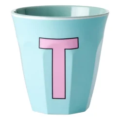 RICE melamin cup medium letter - T 30 cl, Mint BluePink Clearance