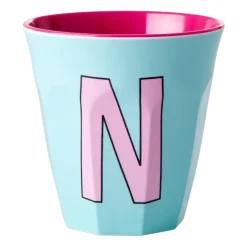 RICE melamin cup medium letter - N 30 cl, Mint PinkBlue Sale