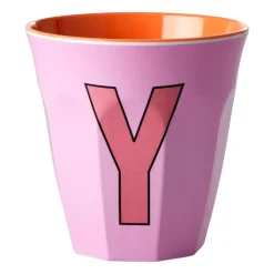 RICE melamin cup medium letter - Y 30 cl, Pink PinkOrange