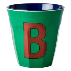 RICE melamin cup medium letter - B 30 cl, Forest green BlueGreen