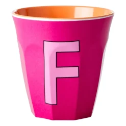 RICE melamin cup medium letter - F 30 cl, Fuchsia PinkOrange Online
