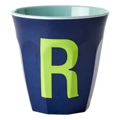 RICE melamin cup medium letter - R 30 cl, Dark blue BlueGreen Best
