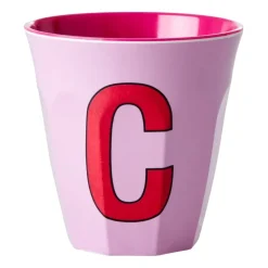 RICE melamin cup medium letter - C 30 cl, Pink PinkRed