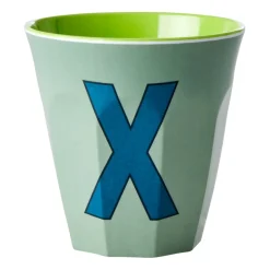 RICE melamin cup medium letter - X 30 cl, Khaki BlueGreen Outlet
