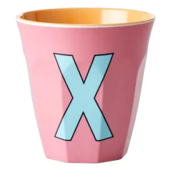 RICE melamin cup medium letter - X 30 cl, Dark powder PinkOrange New