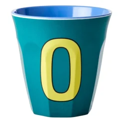 RICE melamin cup medium letter - O 30 cl, Green BlueYellow Sale
