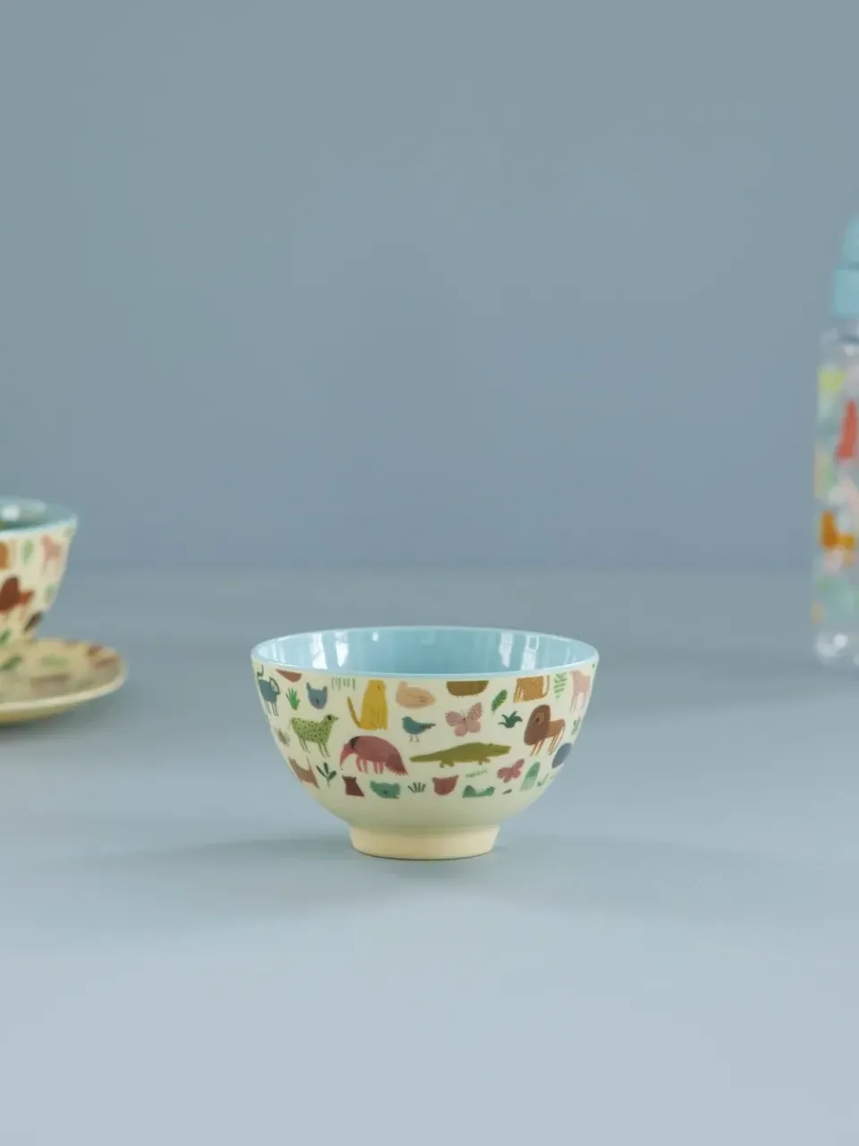 RICE melamine bowl small, Sweet Jungle Print-Soft Blue Hot