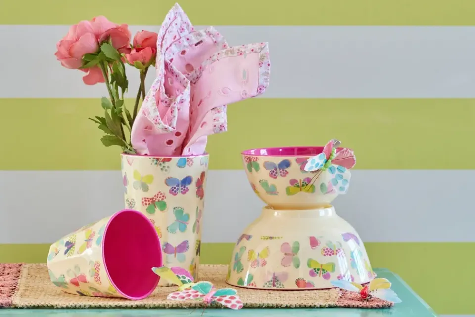 RICE melamine mug high, Butterfly Multi Sale