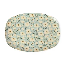 RICE melamine plate 22x30 cm, Summer bloom Blue Best