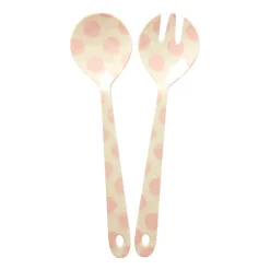 RICE salad servers melamine 2 pieces, dots Pink