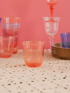 RICE tumbler glass bubble design acrylic 41 cl, Peach Orange Sale