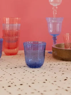 RICE tumbler glass bubble design acrylic 41 cl, Blue Online