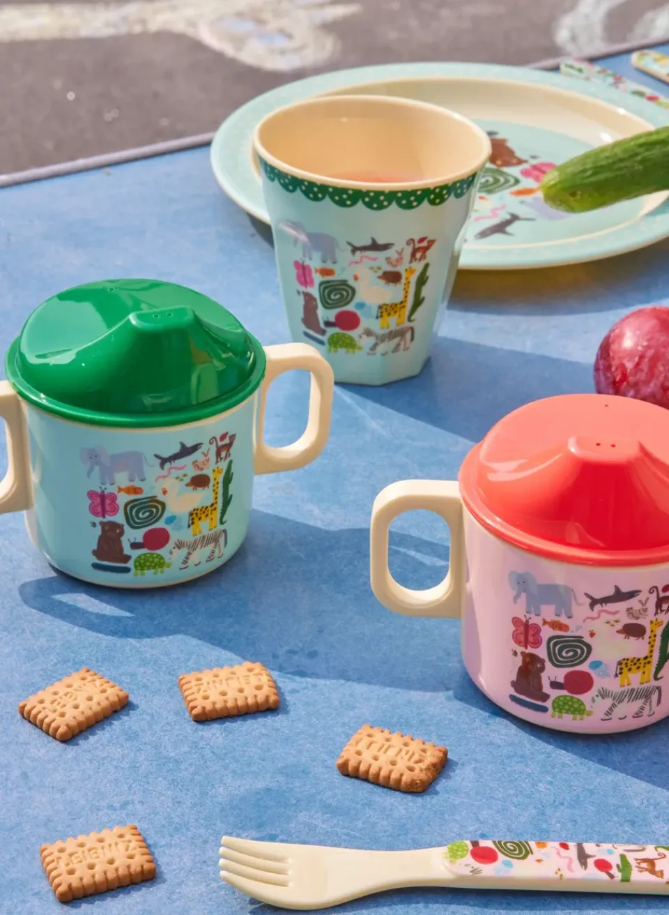 RICE wildlife children's mug with two handles 25 cl, Mint Green Online