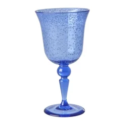 RICE wine glass bubble design 36 cl, Blue