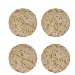 Scandi Living Ridge glass coasters Ø10 cm 4-pack, Marble Brown Sale