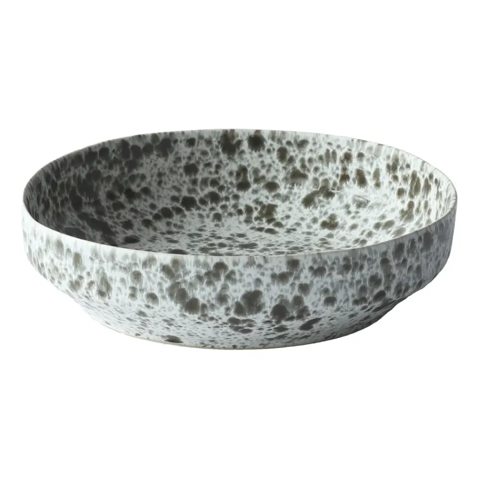 Tell Me More Rivoli serving bowl Ø22.5 cm, Green splatter WhiteGreen Clearance