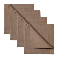 Linum Robert napkins 4-pack, Dark mole Brown New