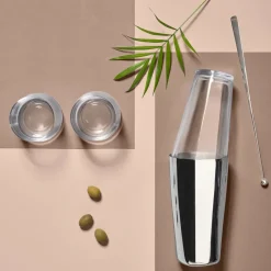 Zone Denmark Rocks Boston shaker, polished steel Silver-coloured New
