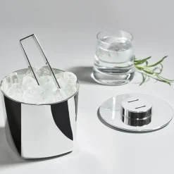 Zone Denmark Rocks ice bucket with pliers, smooth Silver-coloured Outlet