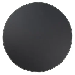 Ørskov placemat leather round, Black Outlet