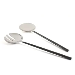 Ørskov salad set, black-steel Silver-colouredBlack Discount