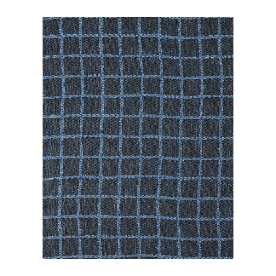 Fine Little Day Rutig jacquard-woven table cloth 147x147 cm, Blue-black BlueBlack Discount
