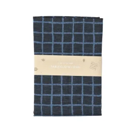 Fine Little Day Rutig jacquard-woven table cloth 147x147 cm, Blue-black BlueBlack Discount