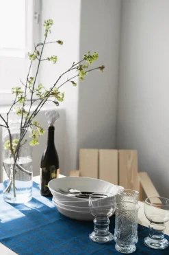 Fine Little Day Rutig jacquard-woven table runner 45x150 cm, Blue-black BlueBlack Clearance