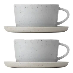 Blomus Sablo tea cup with saucer 25 cl 2-pack, Cloud Grey Online