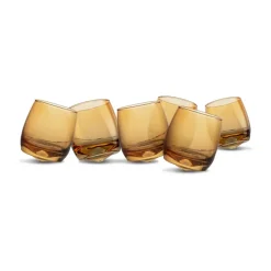 Sagaform tumblers with rounded bottom 30 cl 6-pack, Amber Orange Hot