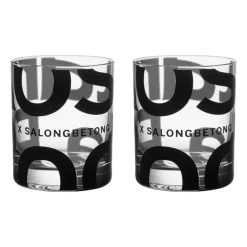 Kosta Boda Salong Betong DOF glass 35 cl 2-pack, Clear-black Transparent Hot