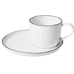 Broste Copenhagen Salt cup and saucer, large, 6.5 cm White Best