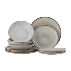 Bloomingville Sandrine Dinnerware Set 12 Pieces, Nature White Clearance